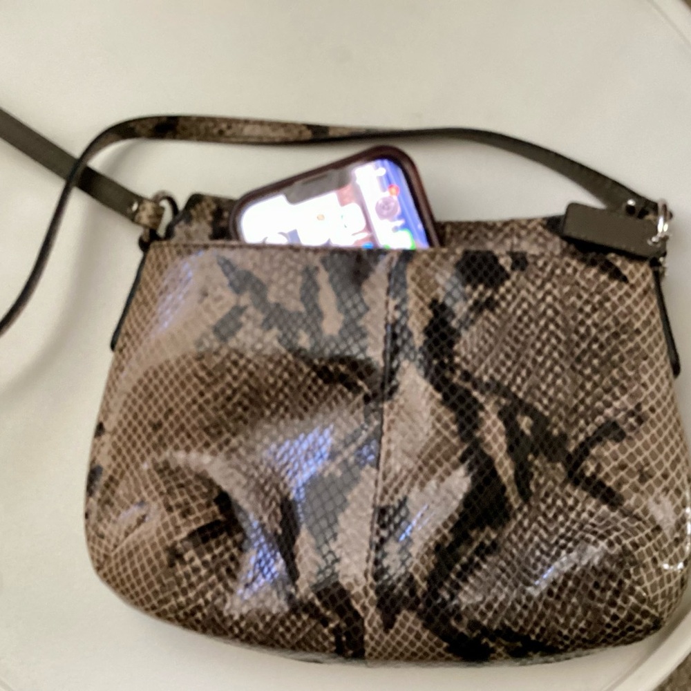 COACH SNAKESKIN LEATHER CROSSBODY BAG  nwot - Picture 5 of 6